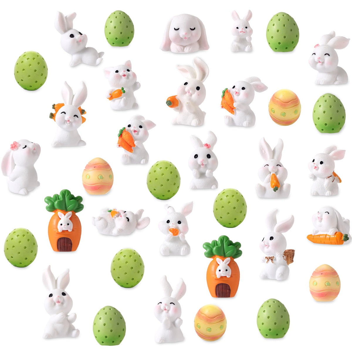 Marsui rabbit figurines front view for Easter display and mini garden charm.