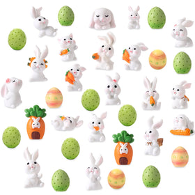 Marsui rabbit figurines front view for Easter display and mini garden charm.
