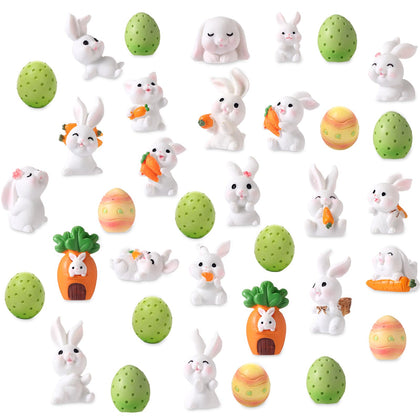 Marsui rabbit figurines front view for Easter display and mini garden charm.