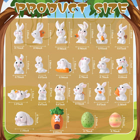 Marsui rabbit figurines side view ideal for tabletop terrarium styling.