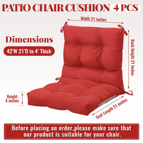 Marsui tufted cushions with ties secure quickly to outdoor rocking chairs.