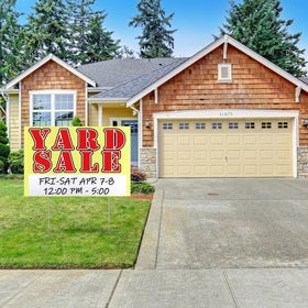 Marsui yard sale sign dimensions 23.6 by 15.7 inches optimized for legibility.