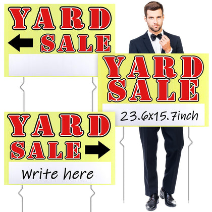 Marsui yard sale sign front view with bold colors for high visibility outdoors.