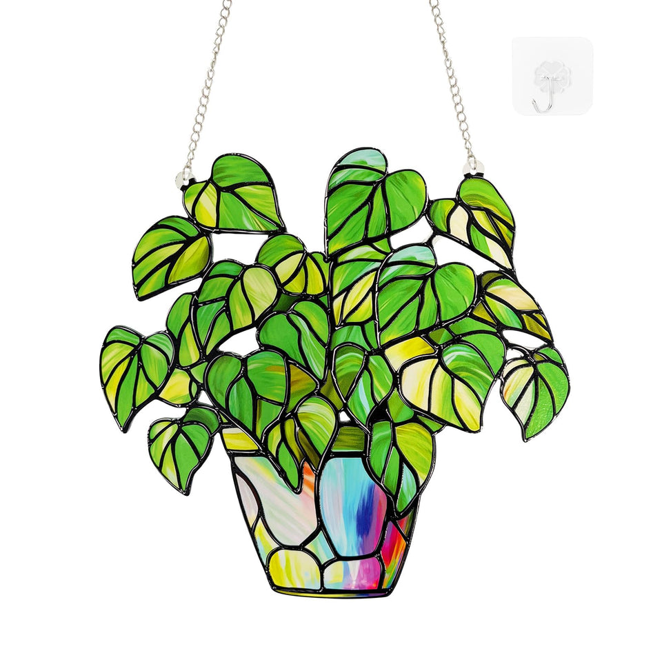 Marzovitra stained glass suncatcher 10-inch brightens sunlit windows