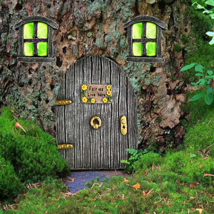 MasGo fairy garden doors on a tree add whimsical charm to outdoor spaces