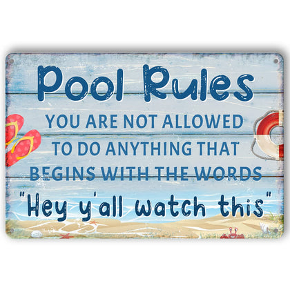 Masleo funny pool sign front view for outdoor pool decor