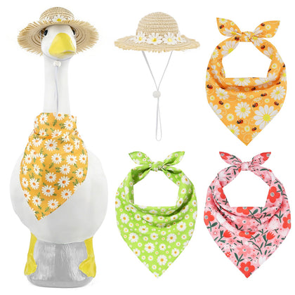 Mason Life porch goose outfits daisy hat adds playful spring charm.