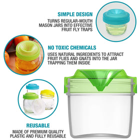 Masontops Trap Caps attached to a mason jar demonstrates universal fit