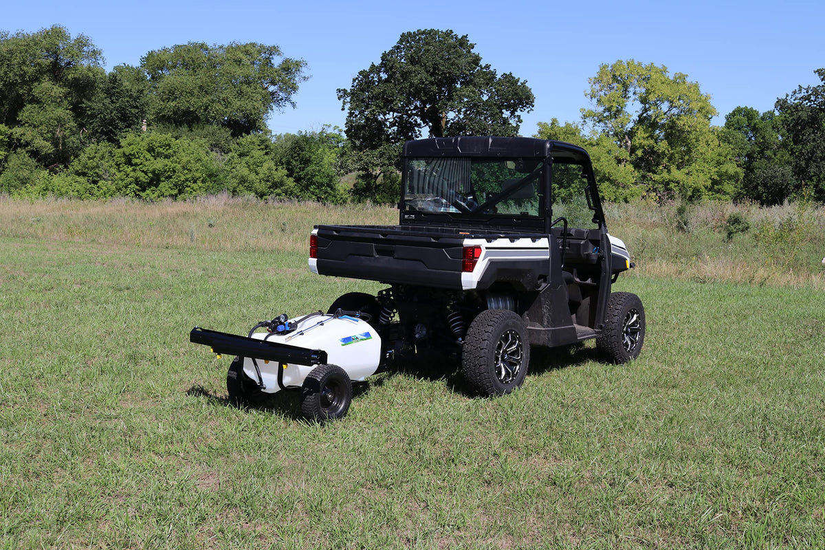 Master Mfg Everflo 3.0 GPM pump powers on-demand spraying.