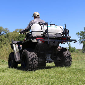 Master Mfg spray gun reaches vertically and horizontally from the seat.