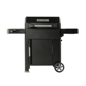 Masterbuilt Gravity 545 grill in the backyard for versatile charcoal cooking.