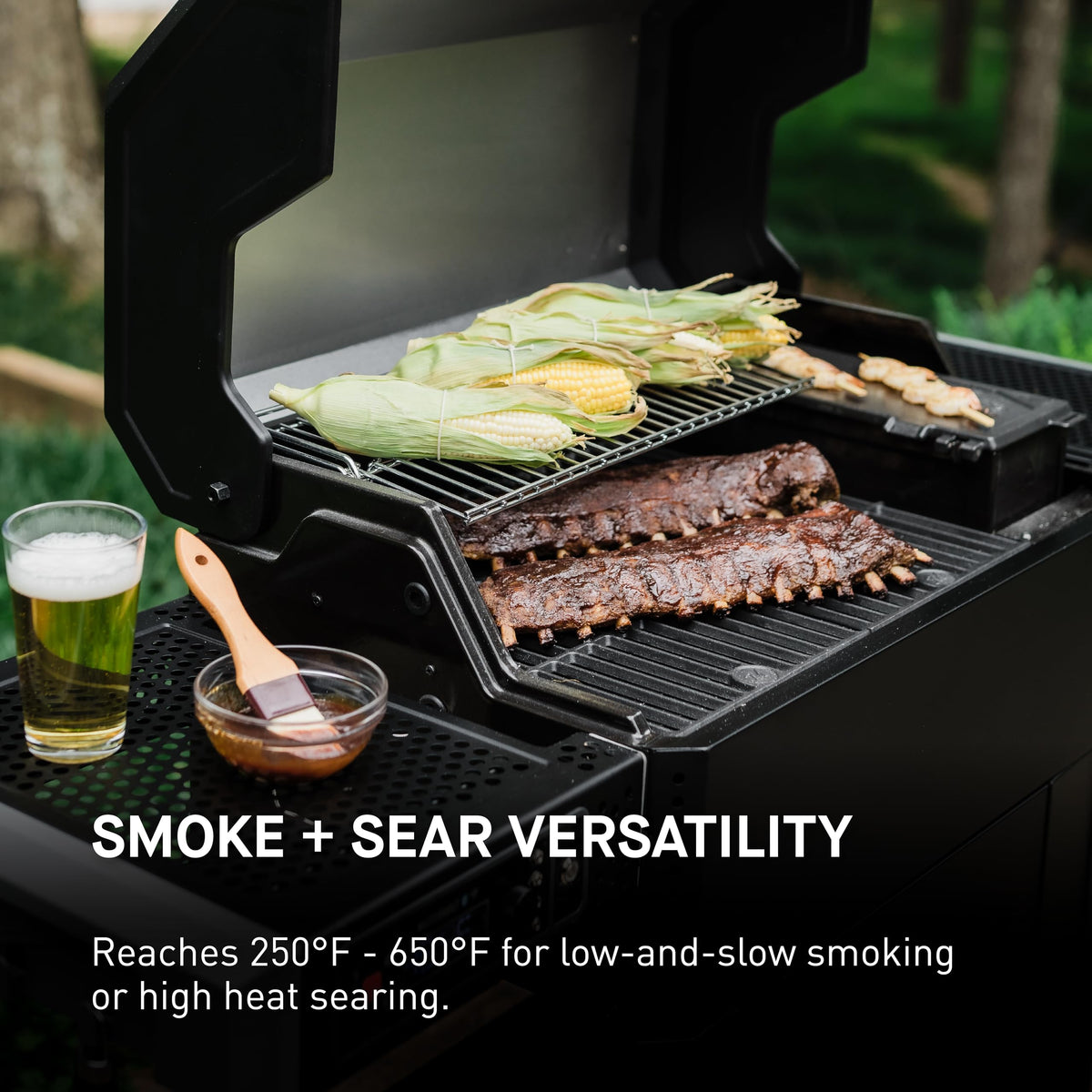 Masterbuilt MiniHopper holds 5lbs charcoal for long cooks.