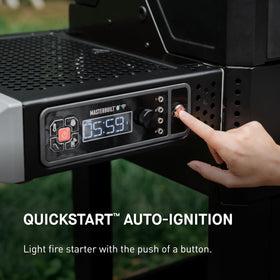 Masterbuilt QuickStart ignition button for effortless fire-starting.