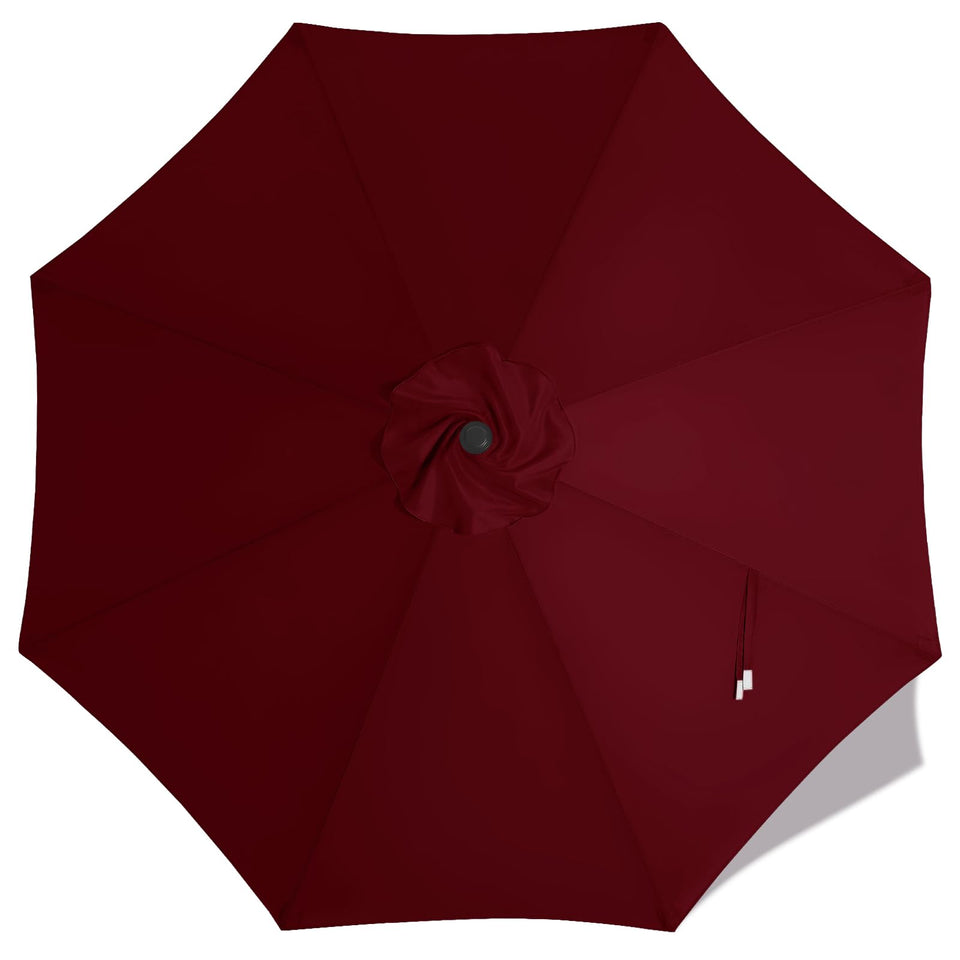 Mastercanopy 10ft burgundy canopy for 8-rib umbrella ready for outdoor shade.