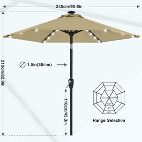 Mastercanopy 7.5ft umbrella aluminum pole with iron ribs for durable outdoor stability.
