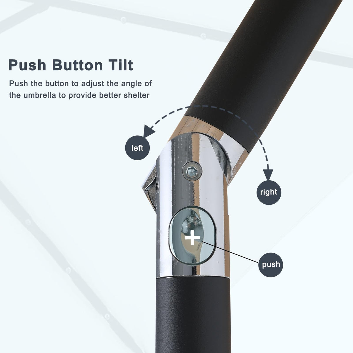 Mastercanopy detachable pole and crank enable easy storage and setup.