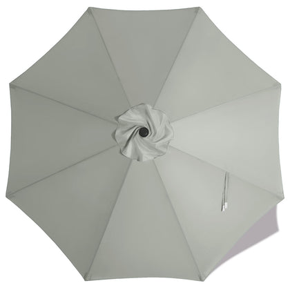 Mastercanopy 9 ft replacement canopy for 8-rib umbrellas in grey shields sun.