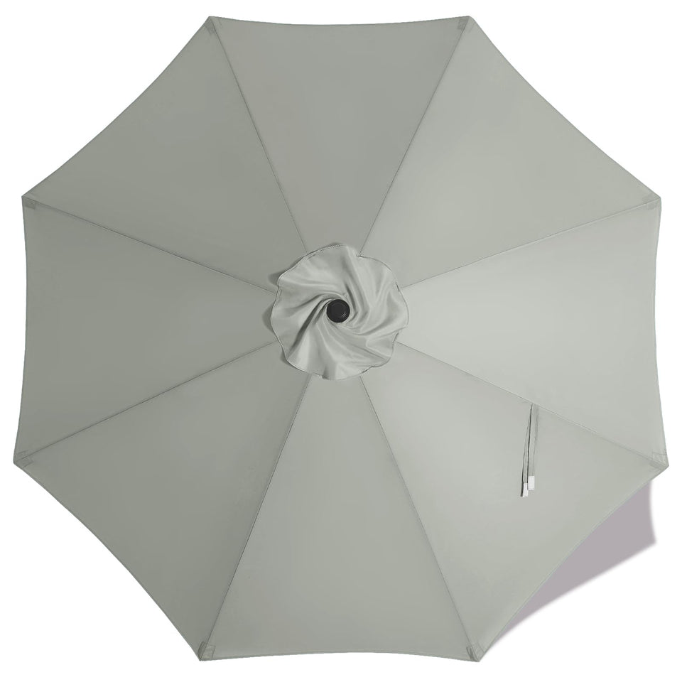 Mastercanopy 9 ft replacement canopy for 8-rib umbrellas in grey shields sun.
