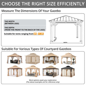 MASTERCANOPY four-piece set covers your gazebo without the frame.