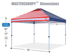 MASTERCANOPY central hub enables one-person setup for quick shade at events.