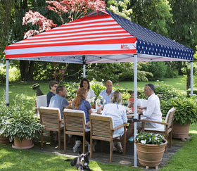 MASTERCANOPY ready to use at craft fairs, beaches, picnics, and outdoor markets.