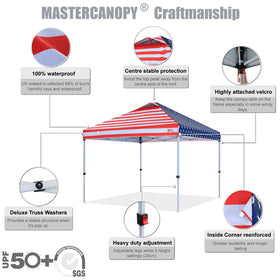 MASTERCANOPY ten-by-ten canopy frame providing sturdy shade at outdoor gatherings.