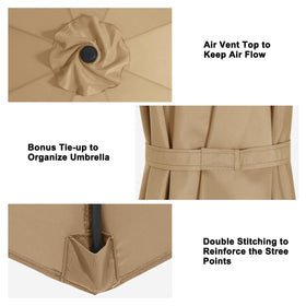 Mastercanopy 8-rib umbrella canopy in grey delivers reliable outdoor shade.