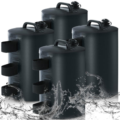 MASTERCANOPY water weight bags secured to a canopy leg for stability