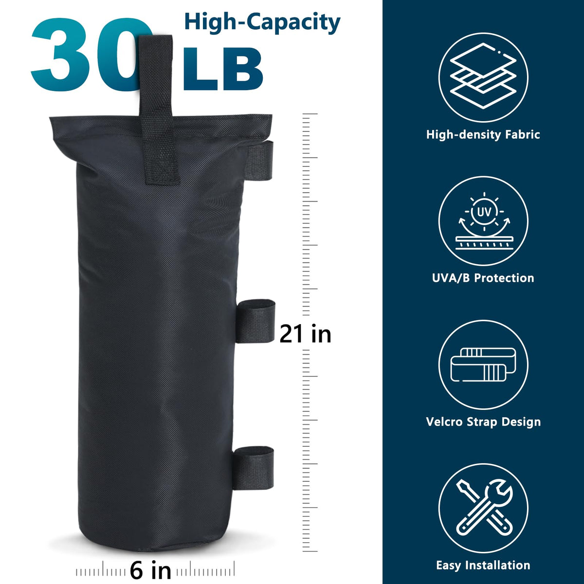 Mastercanopy weight bag handle for easy transport and setup