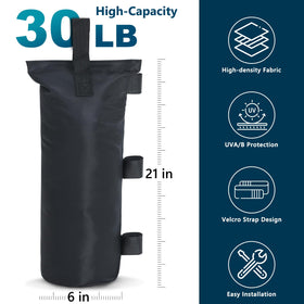 Mastercanopy weight bag handle for easy transport and setup