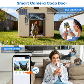 MasterFUN app remote-control with scheduling for hands-free coop access.