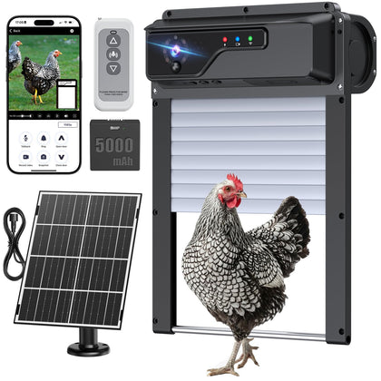 MASTERFUN automatic door with camera for coop remote access.