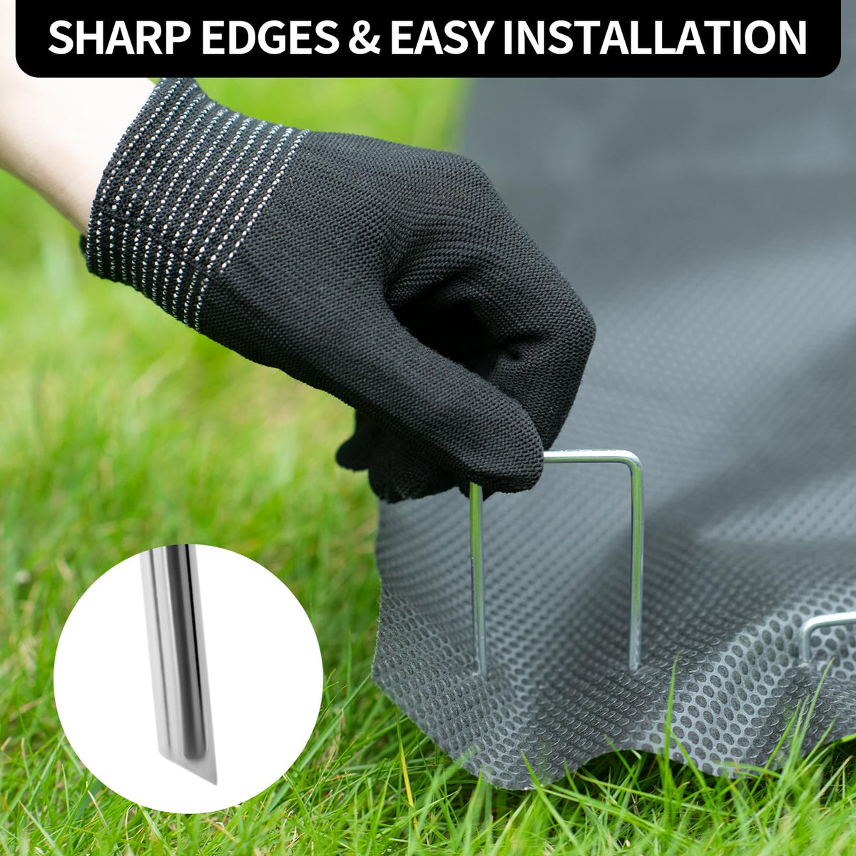 MAT 7-BANQUET galvanized steel staples ideal for edging and sod stabilization