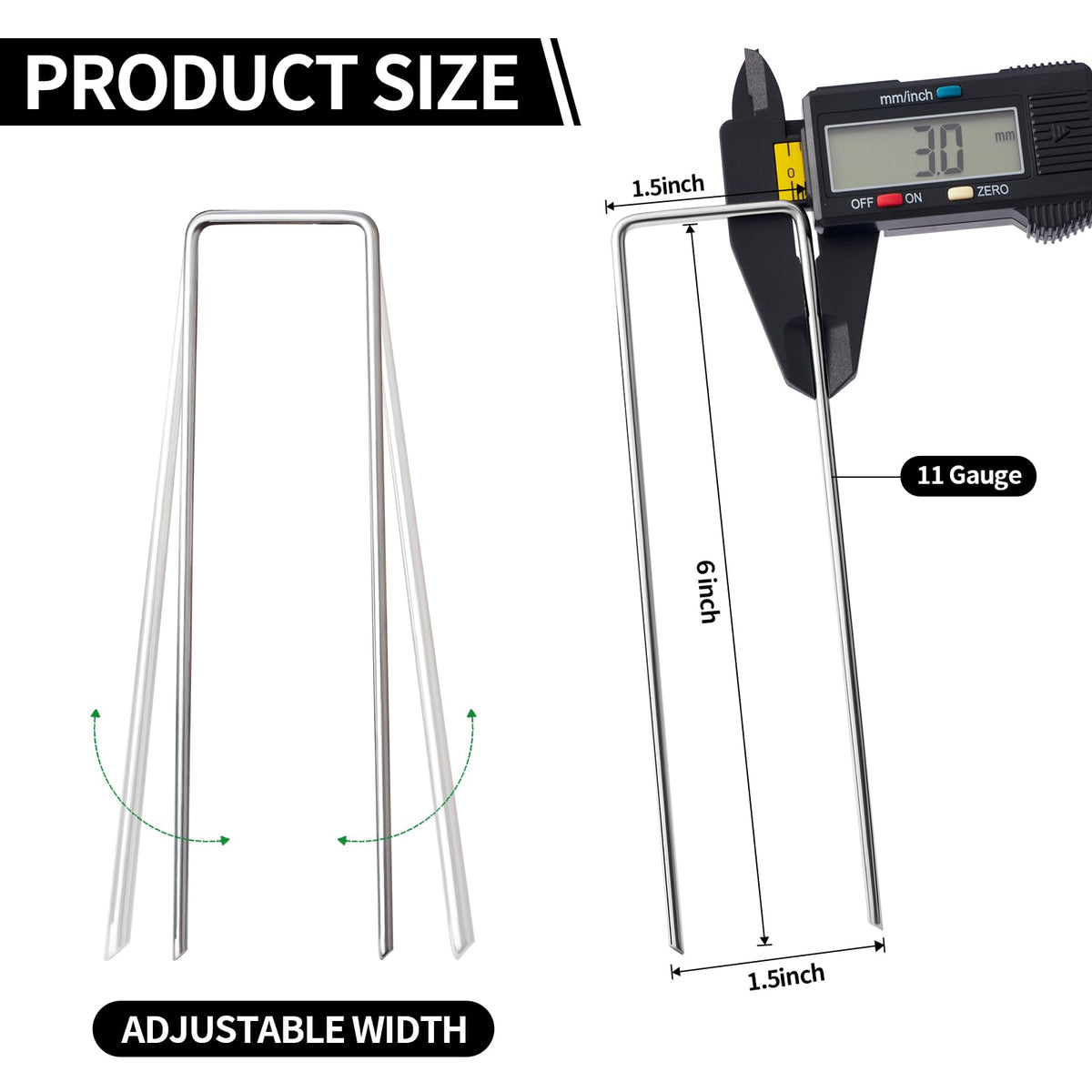 MAT 7-BANQUET U-shaped garden stakes showing easy insertion and strong hold