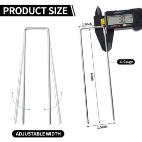 MAT 7-BANQUET U-shaped garden stakes showing easy insertion and strong hold