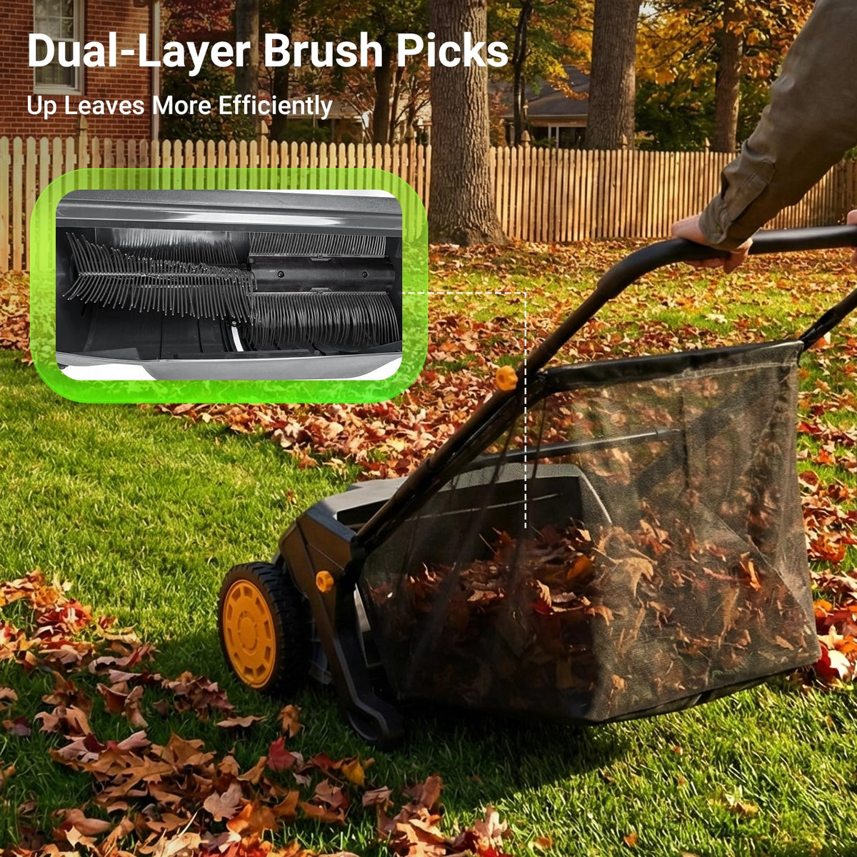 Matalde adjustable brush-height adapts to lawn height