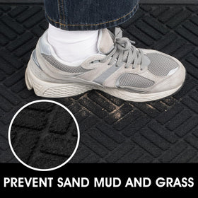 MATALL absorbent outdoor-indoor mat stops mud from entering homes.