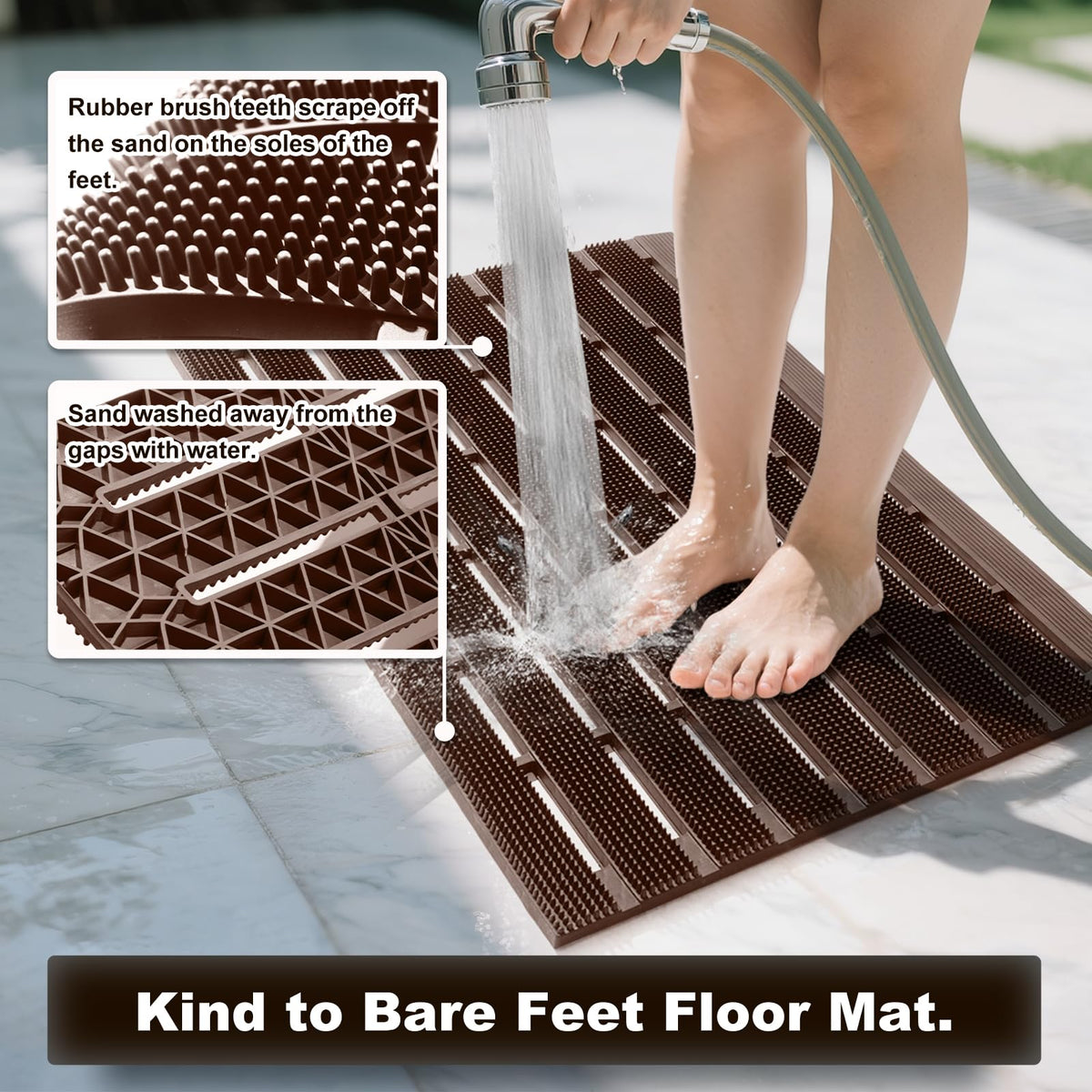 MATALL brush-like dirt scraper removes sand and snow before you enter.