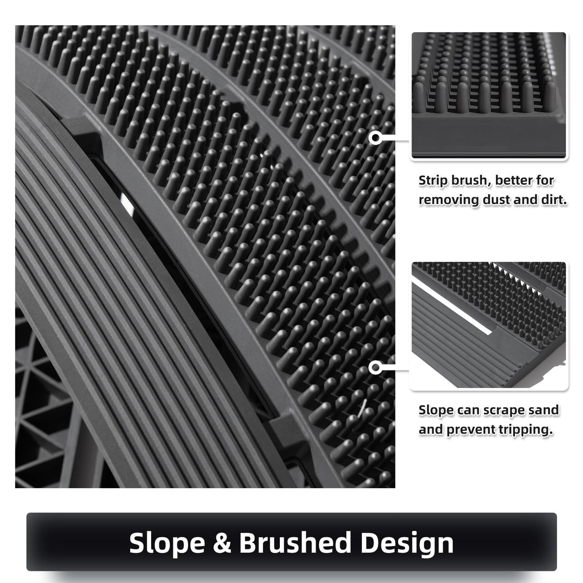 MATALL gray outdoor mat complements modern entryways and spaces.