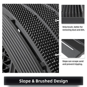 MATALL gray outdoor mat complements modern entryways and spaces.