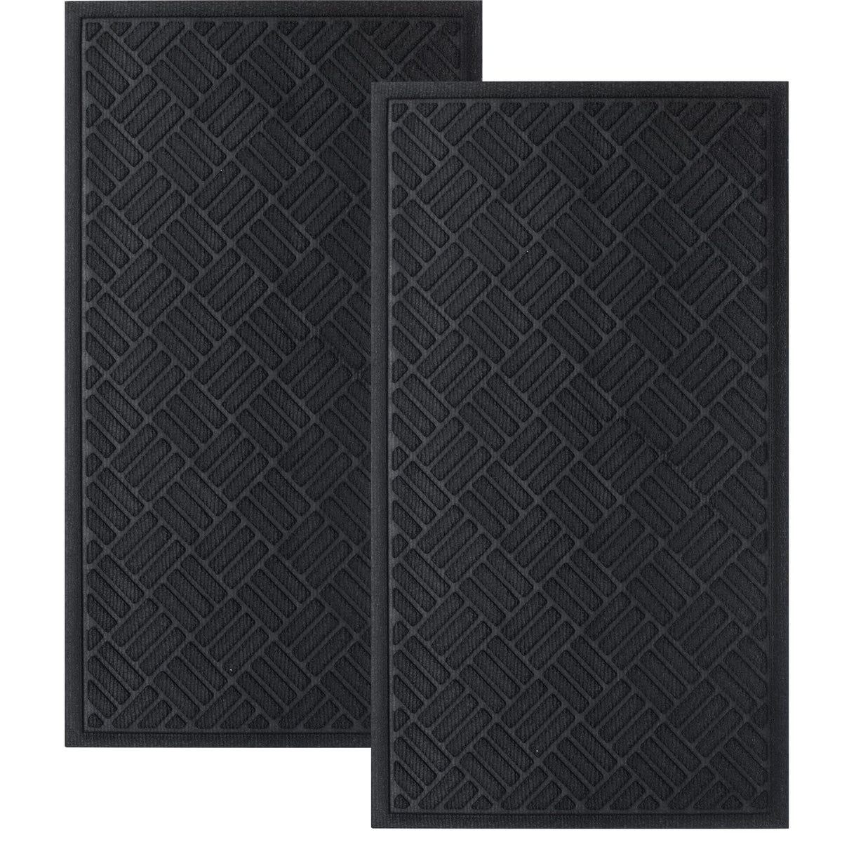 MATALL front door mat two-pack welcomes guests while trapping dirt.