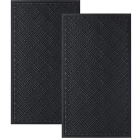 MATALL front door mat two-pack welcomes guests while trapping dirt.