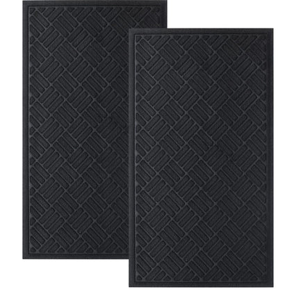 MATALL front door mat two-pack welcomes guests while trapping dirt.