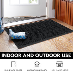 MATALL recycled-rubber-back mat provides eco-friendly durability for entrances.