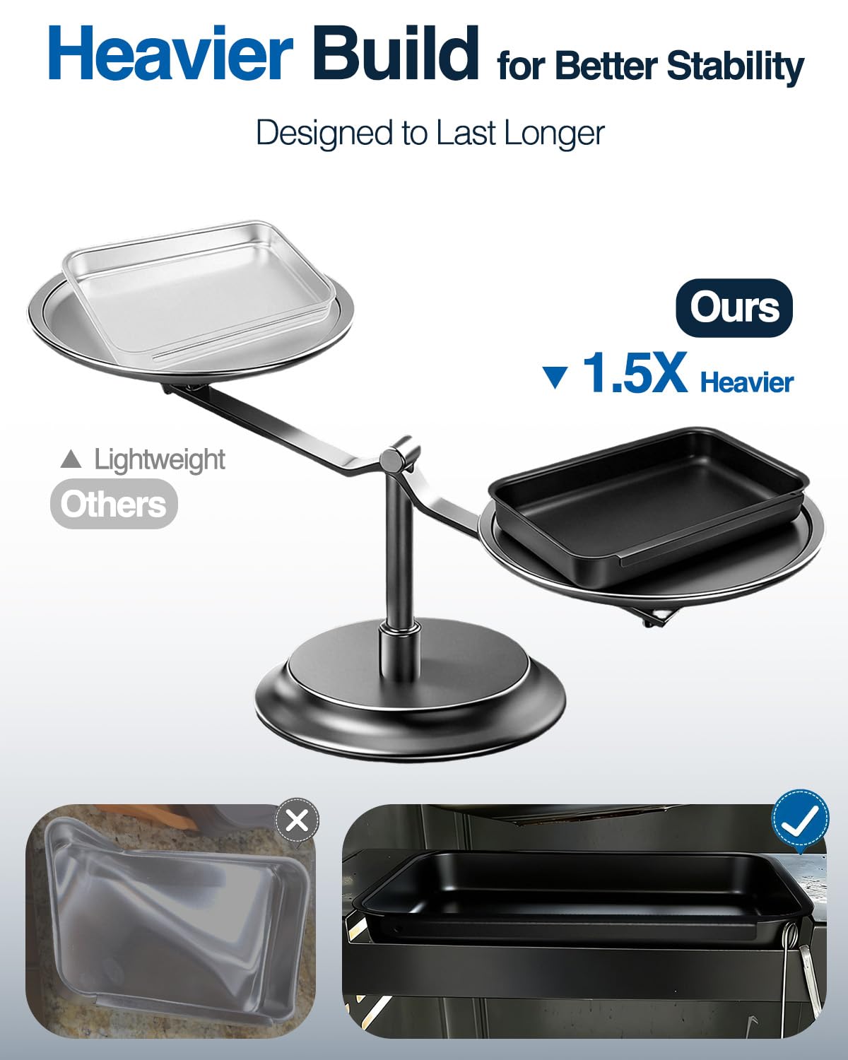 Matchwaves catch pan is dishwasher safe for easy cleanup.