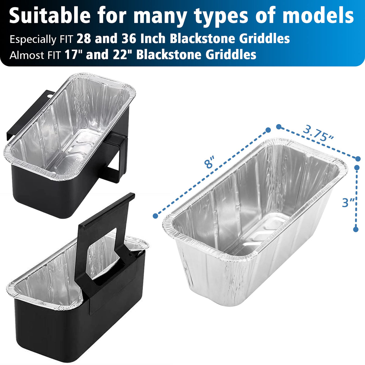 Grease cup liner fit for 28 and 36 inch Blackstone griddles