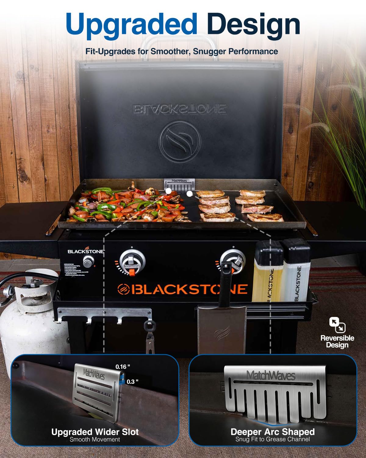Matchwaves Grease Gate blocker dishwasher-safe for quick cleanup after grilling