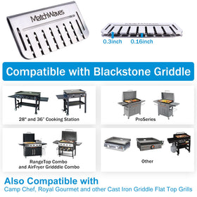 Matchwaves Grease Gate Blocker modern finish enhances griddle aesthetics