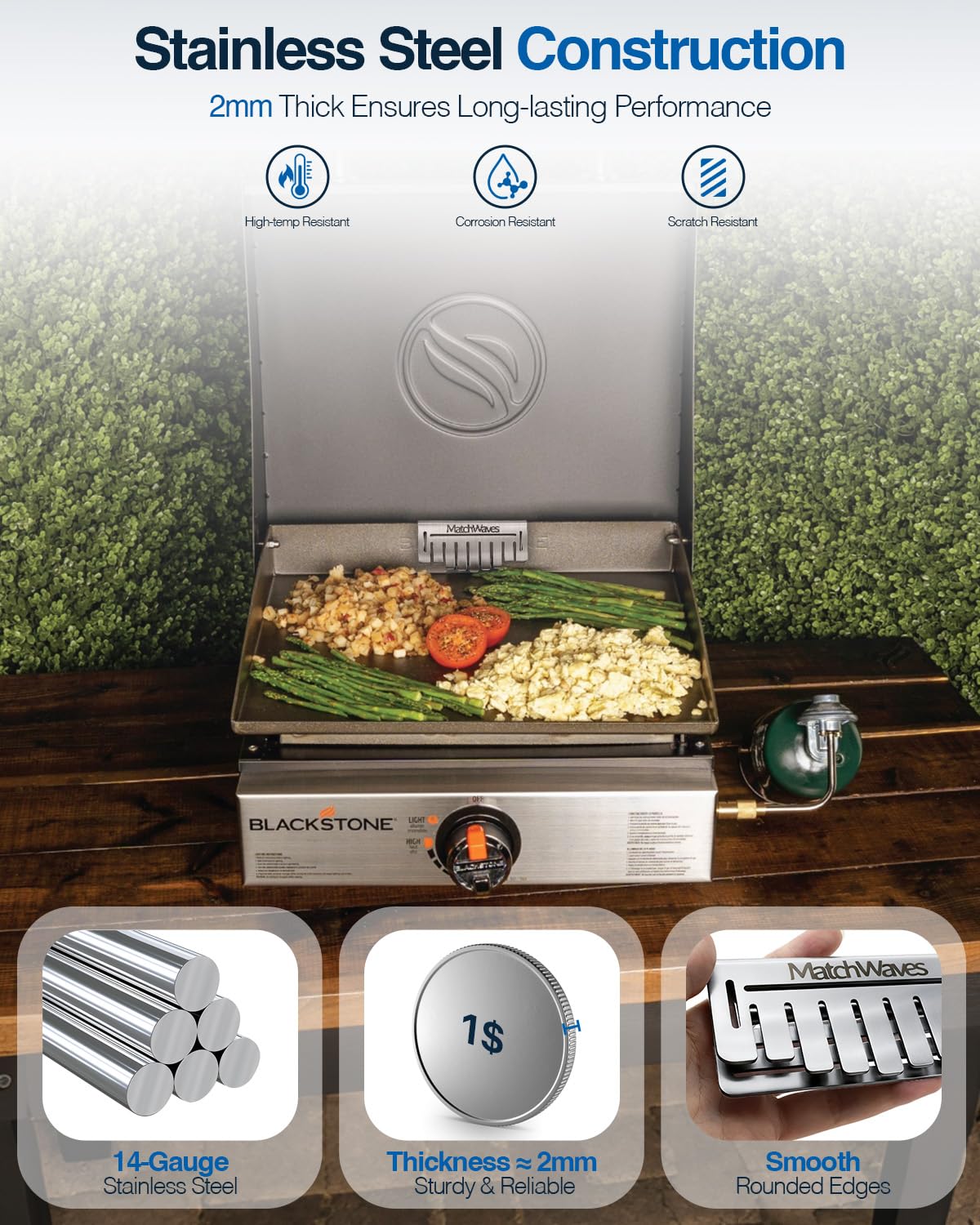 Matchwaves Grease Gate blocker thickened stainless steel for durability and heat resistance