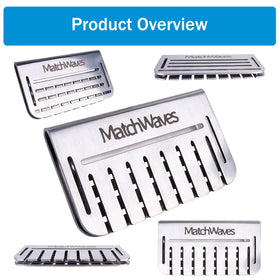 Matchwaves Grease Gate Blocker top view with polished stainless finish
